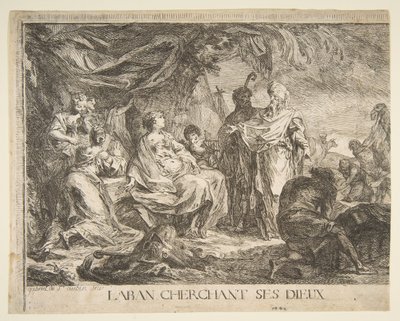Laban Searching for His Gods by Gabriel de Saint Aubin