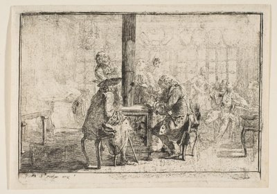 Les Nouvellistes by Gabriel de Saint Aubin