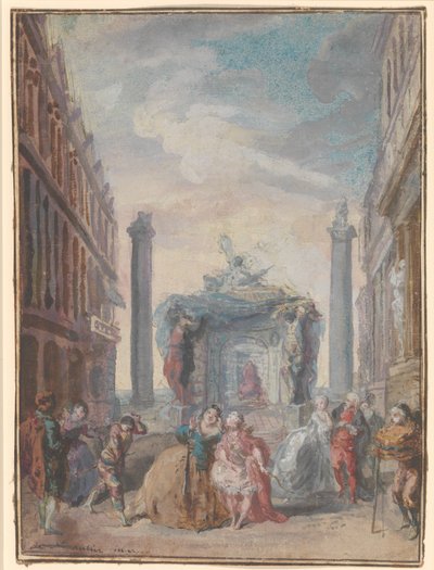 Venetian Festivals by Gabriel de Saint Aubin