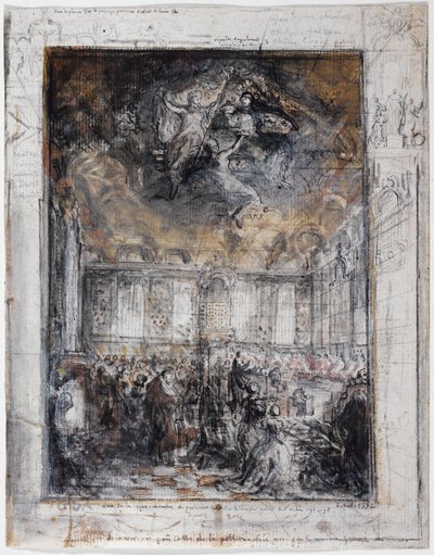 View of the Grand Chamber of the Parliament of Paris by Gabriel de Saint Aubin