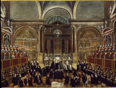 Ceremony of Taking a Dress of a Nun in the Church of San Lorenzo in Venice (Detail) by Gabriele Bella