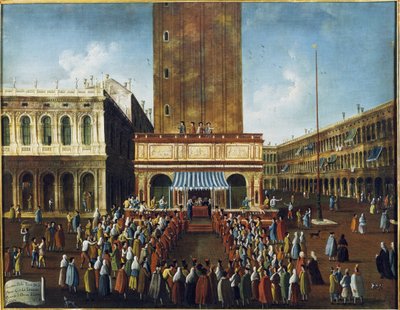Public Lottery at the Loggetta, the Piazza San Marco, Venice by Gabriele Bella