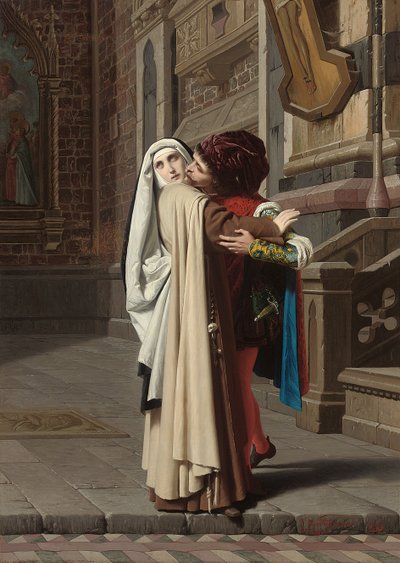 The Embrace of Fra Filippo Lippi and Lucrezia Buti by Gabriele Castagnola