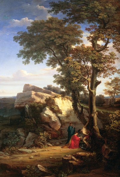 Landscape with St Sebastian cured by the holy women by Gabriele Smargiassi