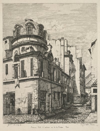 Etchings of Old Paris: Former Medical School, rue de la Bucherie by Gabrielle Marie Niel