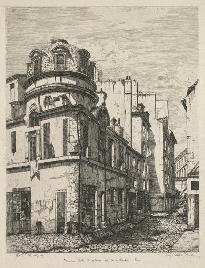 Eaux-Fortes sur le Vieux Paris: Ancienne école de médecine rue de la Bûcherie, 1865 by Gabrielle Marie Niel