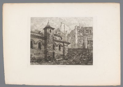 View of Saint-Julien-le-Pauvre (French etchings from 1874) by Gabrielle Marie Niel