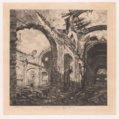 Ruins of the Salle des pas perdus in Paris after the Fire of 1871 by Gabrielle Marie Niel