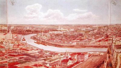 Panorama of Moscow, depicting the Moskva River, 1819 by Gadolle