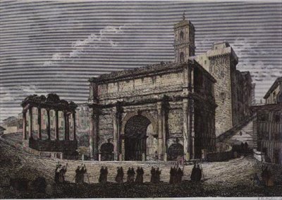 Arch of Septimus VI, The Forum, Rome, from a Series by Gaetano Cottafavi, c.1850 by Gaetano Cottafavi