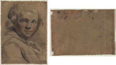 Head of a Young Man (recto) Sketch of a Head (verso) by Gaetano Gandolfi