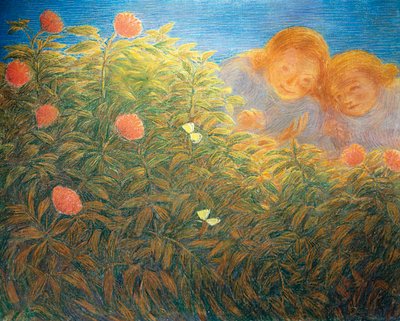 Flowers and Butterflies by Gaetano Previati