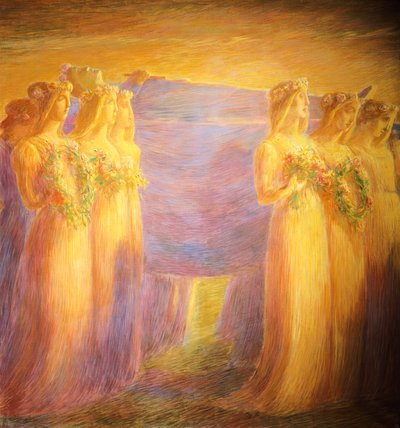 Funeral of Virgin (detail) by Gaetano Previati