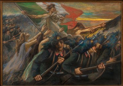 Trento and Trieste, The Charge of the Bersaglieri (riflemen) by Gaetano Previati