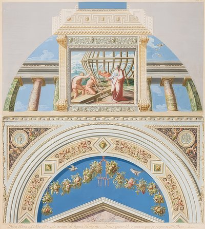 Lunette and Vault Field with the Building of the Ark. 1774 by Gaetano Savorelli