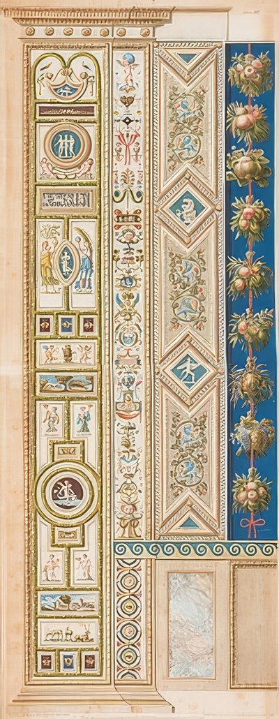 Pilaster Loggia III (Decoration with Various Game) by Gaetano Savorelli