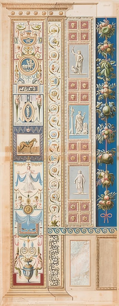 Pilaster Loggia II (Decoration with a saddled horse in the middle field) by Gaetano Savorelli