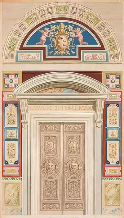 Door, Framing and Lunette of Loggia XIII by Gaetano Savorelli