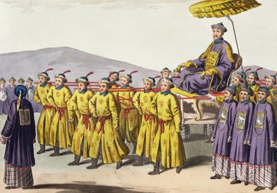 Emperor Chien Lung carried in Triumph, plate 18 from Le Costume Ancien et Moderne by Gaetano Zancon