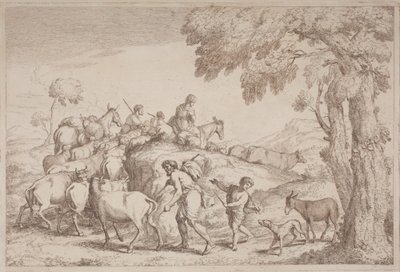 An Elderly Shepherd Seen from Behind by Gaetano Zompini, after Giovanni Benedetto Castiglione