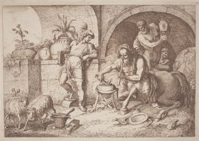 Chiron Teaches Magic to Achilles by Gaetano Zompini, after Giovanni Benedetto Castiglione