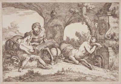 Chiron Teaches Music to Achilles by Gaetano Zompini, after Giovanni Benedetto Castiglione