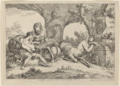 Chiron Teaching Music to Achilles by Gaetano Zompini after Giovanni Benedetto Castiglione