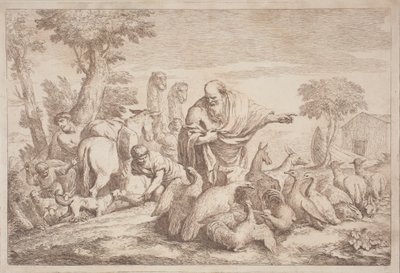 Noah Leading the Animals to the Ark by Gaetano Zompini, after Giovanni Benedetto Castiglione