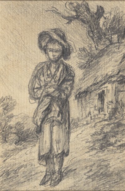 Boy Standing by a Cottage by Gainsborough Dupont