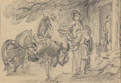 Figures and Horses near a Doorway by Gainsborough Dupont