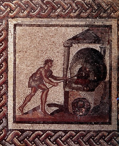 Mosaic Paving Representing a Rustic Calendar: Bread Making Scene by Gallo Roman