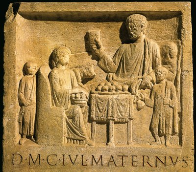 Relief Portraying Feast, Roman Civilization by Gallo Roman
