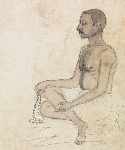 Man with Prayer Beads by Gangaram Chintaman Tambat