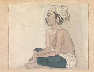 Man with a Blue Cloth over his Legs by Gangaram Chintaman Tambat