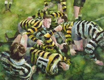 Farnham Rugby Club Scoring a Try by Gareth Lloyd Ball
