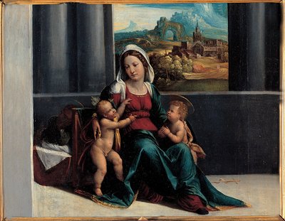 Madonna with the Child and St. John by Garofalos workshop