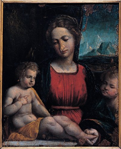 Madonna with the Child and St. John by Garofalos workshop