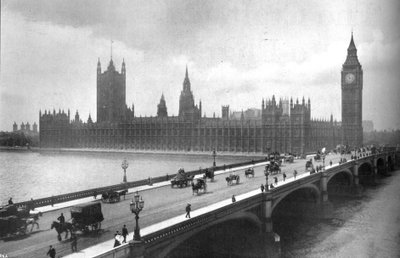 Houses of Parliament and Westminster Bridge, 1919 by Garratt and Atkinson