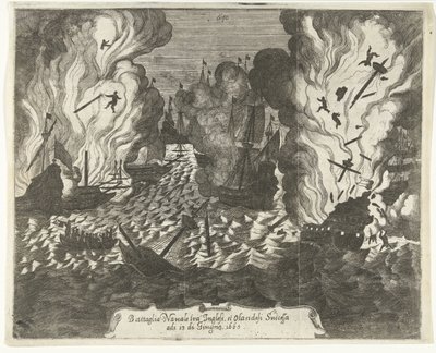 Naval Battle at Lowestoft, 1665 by Gaspar Bouttats (attributed to)