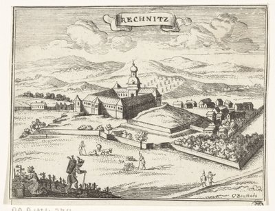 View of Rechnitz (series title: Topographical Images of Austria, Hungary, and the Balkans) by Gaspar Bouttats