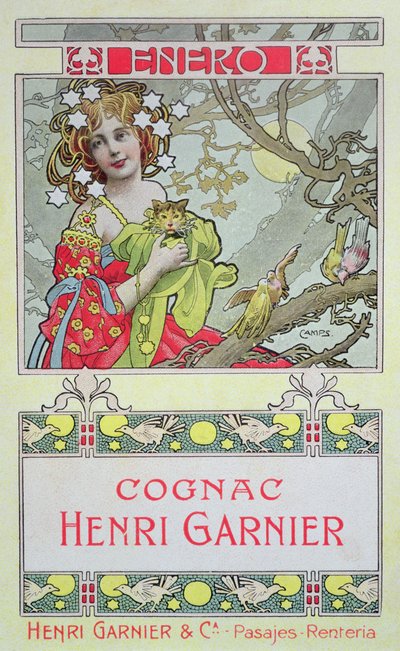 January, from a Calendar for Henri Garnier & Co. by Gaspar Camps Junyent