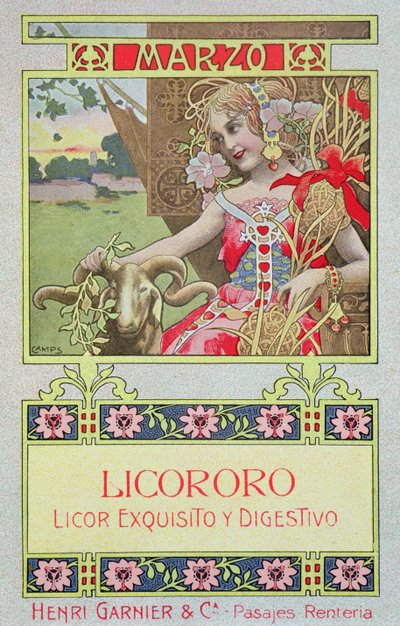 March, from a Calendar for Henri Garnier & Co. by Gaspar Camps Junyent