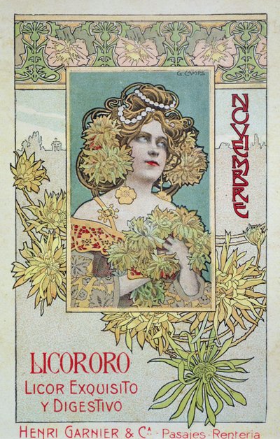November (from a calendar for Henri Garnier & Co.) by Gaspar Camps Junyent