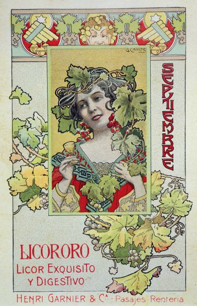 September, from a Calendar for Henri Garnier & Co. by Gaspar Camps Junyent