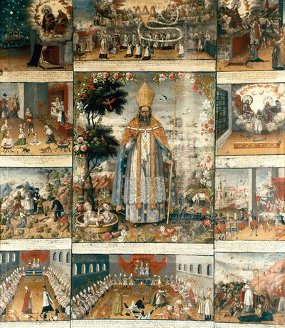 Altarpiece of the life of Saint Nicholas of Myra or Bari by Gaspar Miguel de Berrio