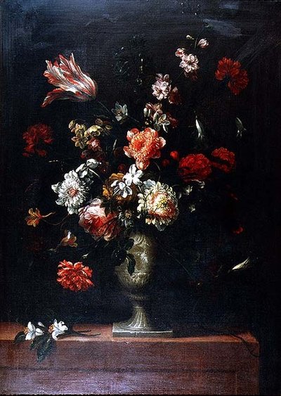 Still Life of Flowers in a Stone Vase by Gaspar Pieter II Verbruggen