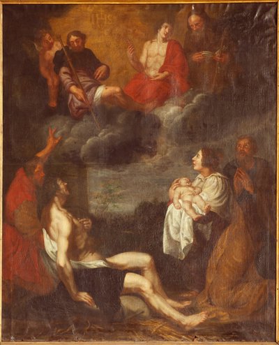Parish Church (Sint-Pieterskerk). Interior. South Aisle. The Altar. Painting. The Birth of Christ. Attributed to G De Craeyer. 17th Century by Gaspar De Crayer