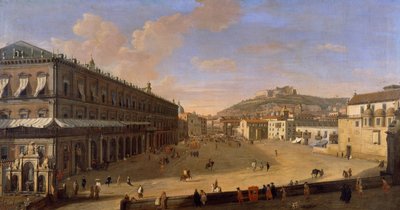 Palace square in Naples by Gaspar van Wittel