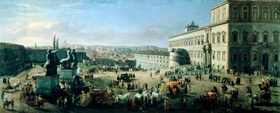 Square and Palace of Monte Cavallo by Gaspar van Wittel