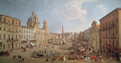 View of Piazza Navona, painting by Gaspar van Wittel or Gaspare Vanvitelli, Italy by Gaspar van Wittel